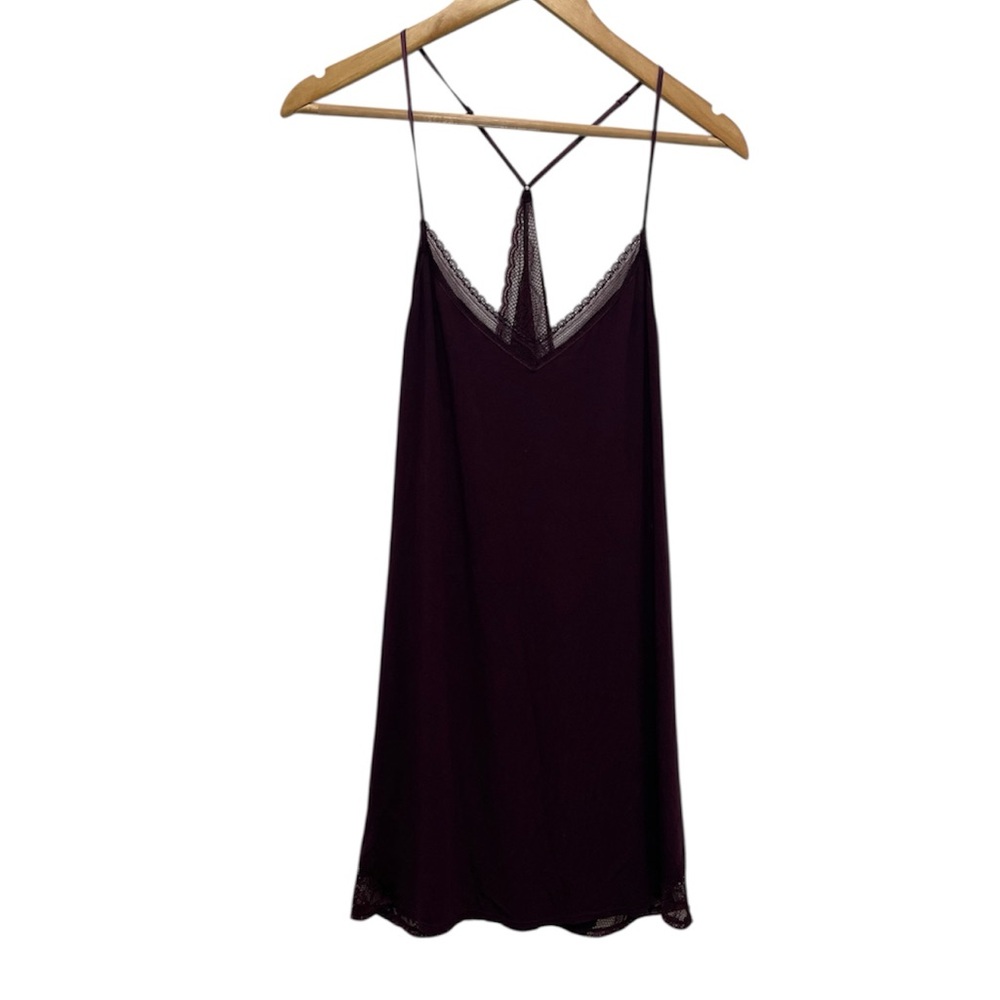 VICTORIA’S SECRET Modal Plum Purple Racer Back Nightgown Mini Dress Size Medium